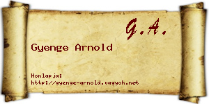 Gyenge Arnold névjegykártya