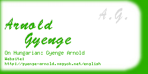arnold gyenge business card